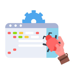 bug fixing vector image