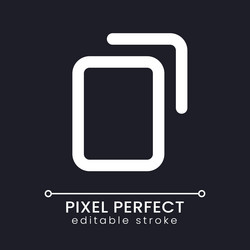 copy pixel perfect white linear ui icon for dark vector image