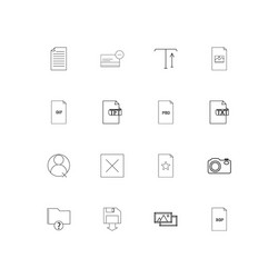 files and folders sign linear thin icons set vector image