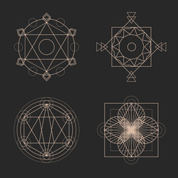 Flat design sacred geometry element set vector