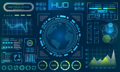 Hud elements set graphic abstract futuristic Vector Image