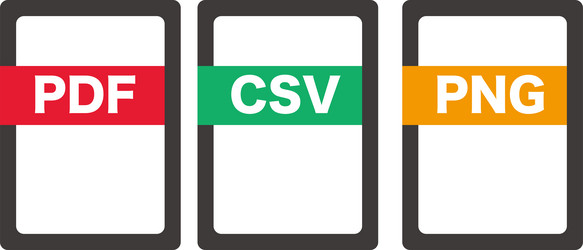 pdf csv png file format icon vector