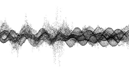 sound waves dynamic effect with particle 3d grid vector