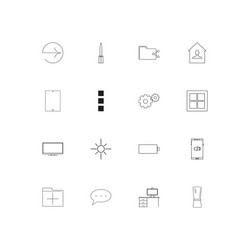 User interface simple linear icons set outlined vector