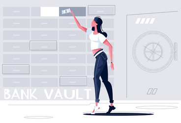 Bank safe flat composition vector