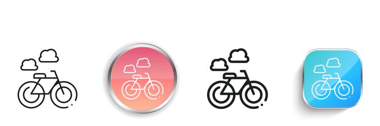 bycicle icon thin linear regular and button style vector image