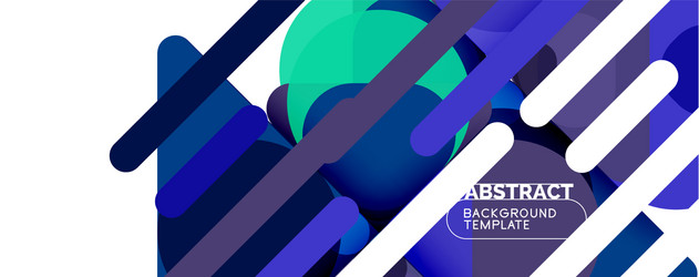 flat geometric round shapes and dynamic lines vector image
