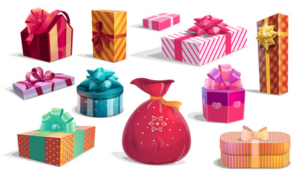 Gift box isometric set Royalty Free Vector Image