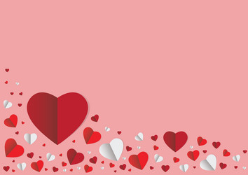 Paper style heart shape background vector