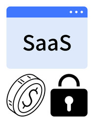 saas platform security with monetization concepts vector image