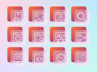 set line magnifying glass page with 404 error vector image