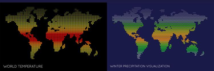 Set of flat maps the world infographic map data vector