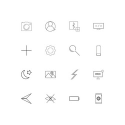 user interface simple linear icons set outlined vector image