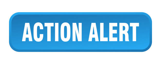 Action alert button square 3d push vector
