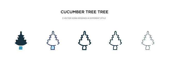 Cucumber tree icon in different style two vector