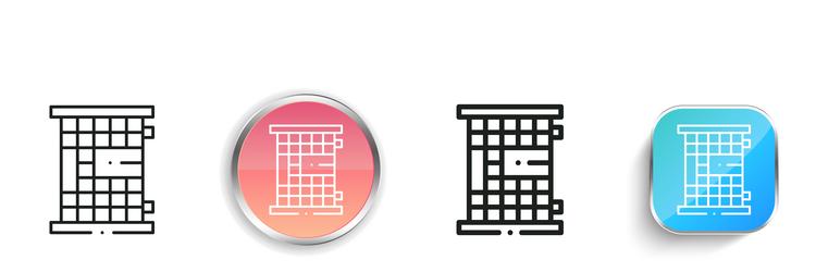 detention icon thin linear regular and button vector image