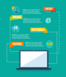 ecology and internet flat design info graphics vector image