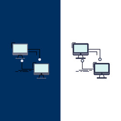 local lan connection sync computer flat color icon vector image