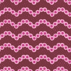 Pattern with pink zigzag shaped string beads vector