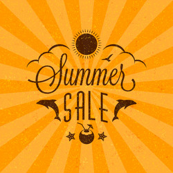 Summer sale banner typographic retro style vector