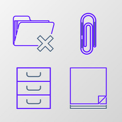 set line file document drawer with documents vector image