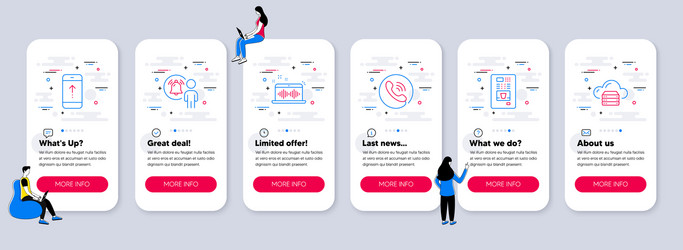 set of technology icons such as user notification vector image