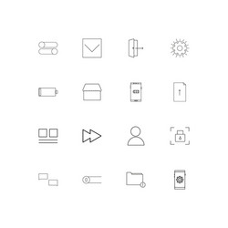 User interface simple linear icons set outlined vector