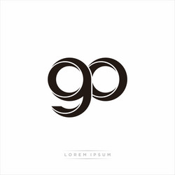 Go initial letter split lowercase modern monogram vector