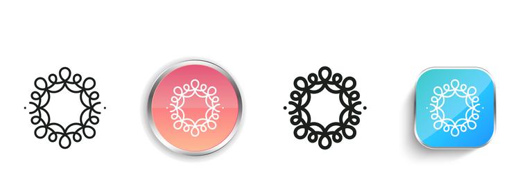 lace icon thin linear regular and button style vector image