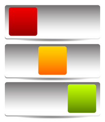 rectangular button switch toggle in 3 state vector image