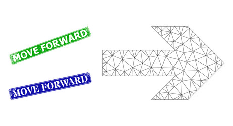 Rubber move forward stamps and triangular mesh vector