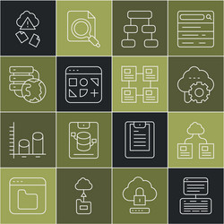 set line server data web hosting cloud vector image