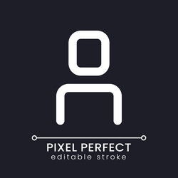 user pixel perfect white linear ui icon for dark vector image