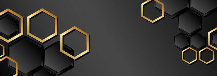 abstract web background set of golden hexagons vector image