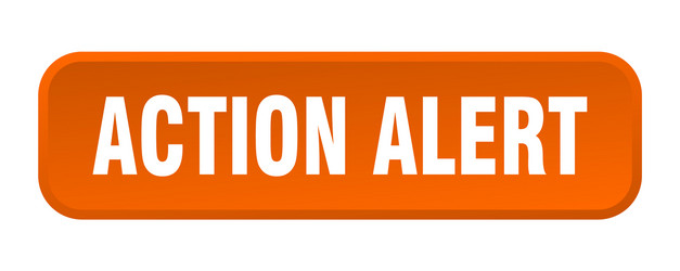 action alert button square 3d push vector image