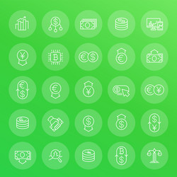 currency trading financial operations line icons vector