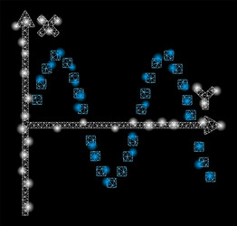 Flare mesh network sine plot with spots vector