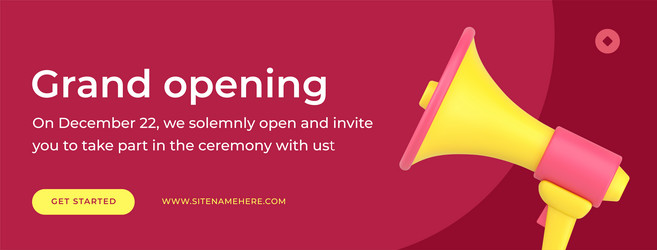 grand opening festive ceremony bullhorn promo vector