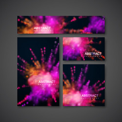 Multicolored explosive clouds of powder dye vector