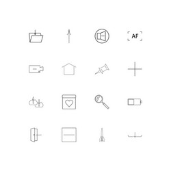 User interface simple linear icons set outlined vector