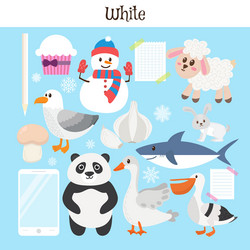 white learn the color education set of primary vector