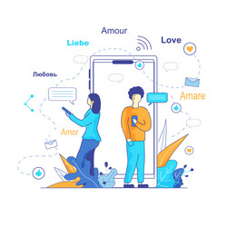chatbot translates messages in social networks vector image