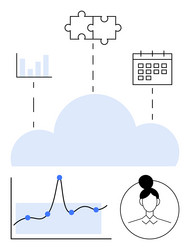 cloud integration and data analysis streamlining vector image
