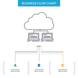 Cloud network server internet data business flow vector