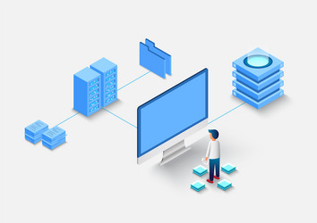 computation big data center information vector image