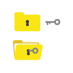 flat design concept of key unlock closed folder vector