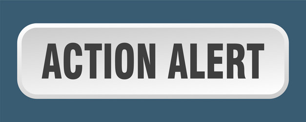 action alert button square 3d push vector image