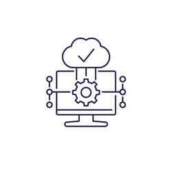 Cloud computing software line icon vector