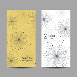 Set banners with connected lines and dots vector