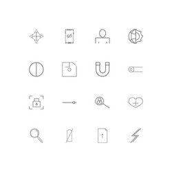 user interface simple linear icons set outlined vector image
